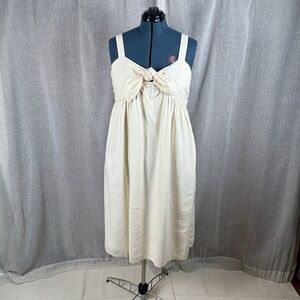 Cream Linen Lagenlook Sleeveless  Dress Boho Fairy Soft girl Cottagecore Sz XL